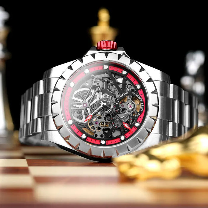 Boderry Windmill Men's Skeleton Stylish Watches