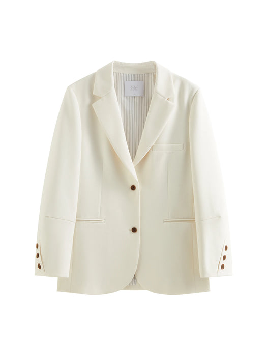 FSLE Women Beige Blazer Coats
