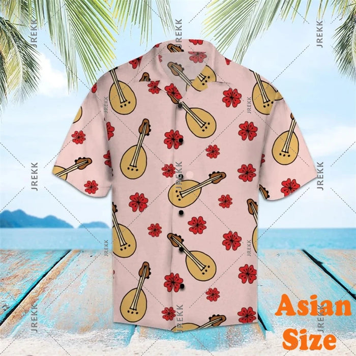 DJ Music Party Neon Print Hawaii Shirt Men's Clothing