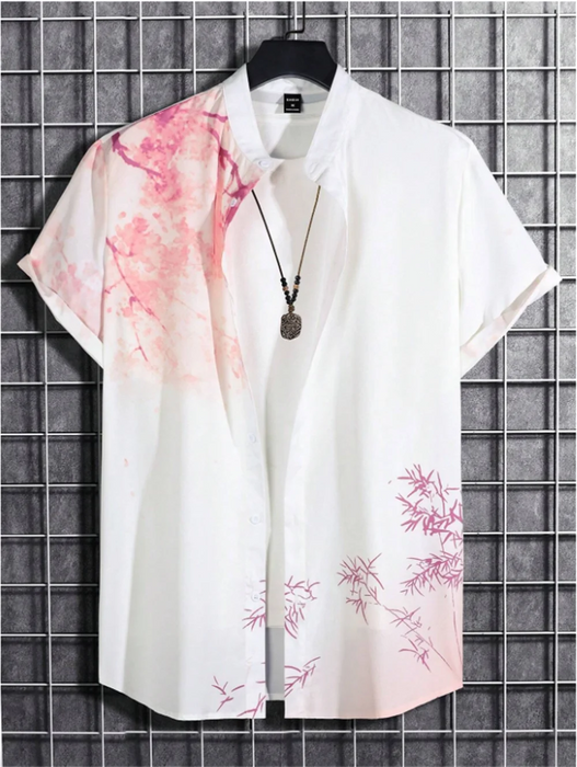 Men's plant-based shirt printed with high-definition patterns,