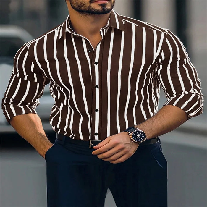 Men's shirt long sleeve charming party digital print patchwork shirt