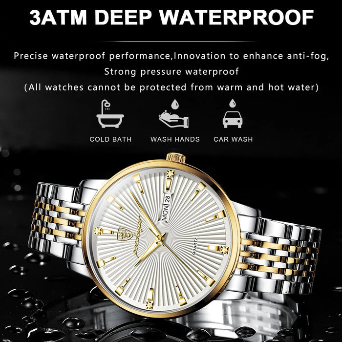 POEDAGAR Fashion Business Men's Watches Waterproof L