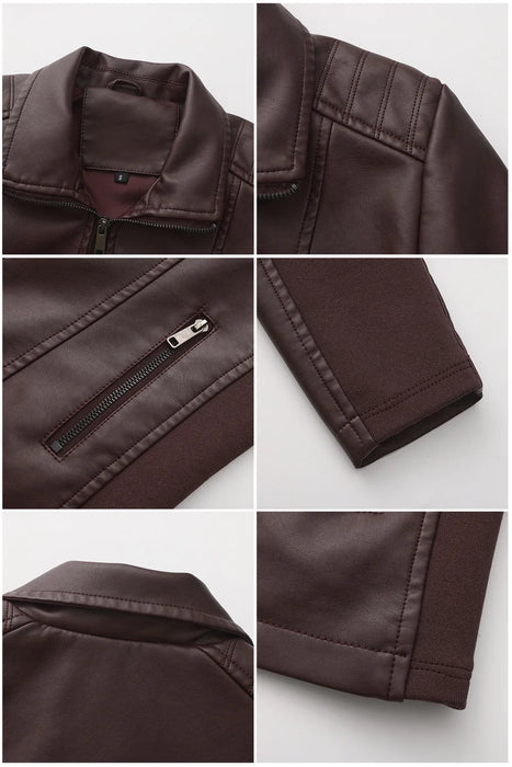 2026 Women’s Stylish Brown Faux Leather Jacket