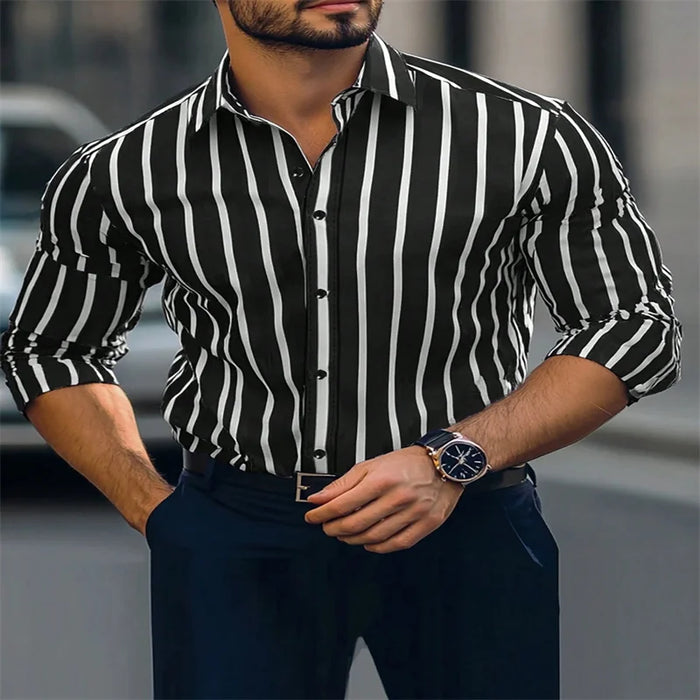 Men's shirt long sleeve charming party digital print patchwork shirt