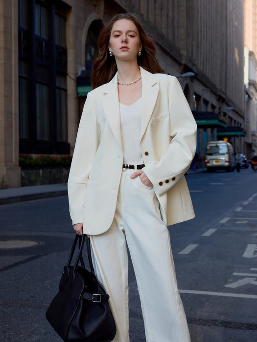 FSLE Women Beige Blazer Coats