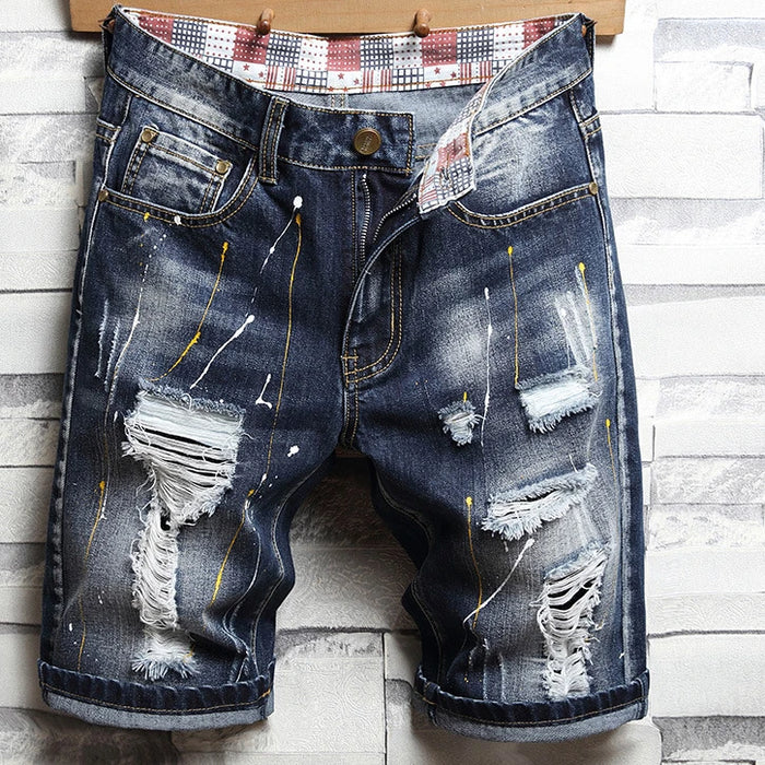 Hole Vintage Men Jeans Shorts