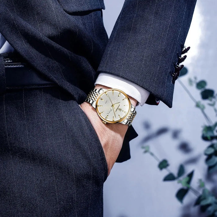 POEDAGAR Fashion Business Men's Watches Waterproof L