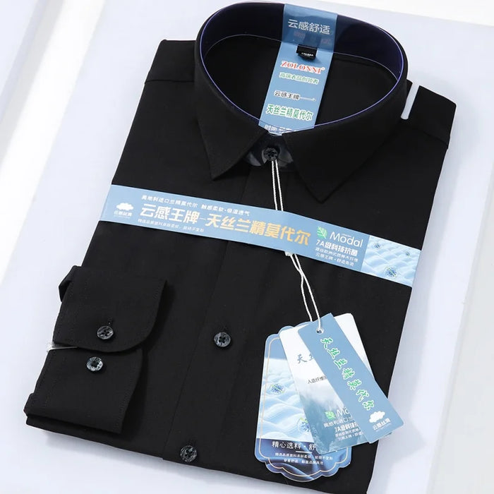 High-end 8XL New Modal Anti-wrinkle Business Casual Work Man Shirts
