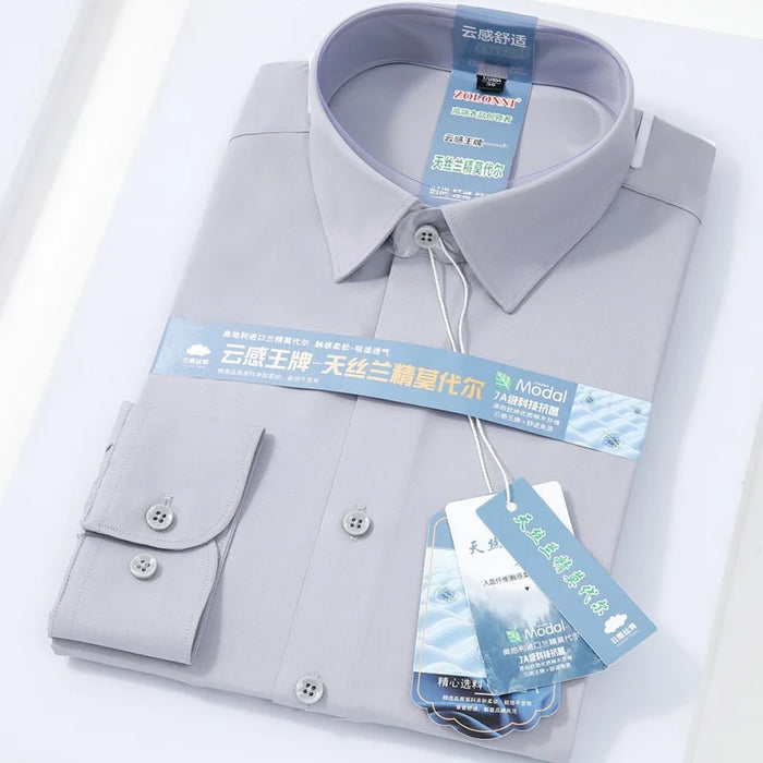 High-end 8XL New Modal Anti-wrinkle Business Casual Work Man Shirts