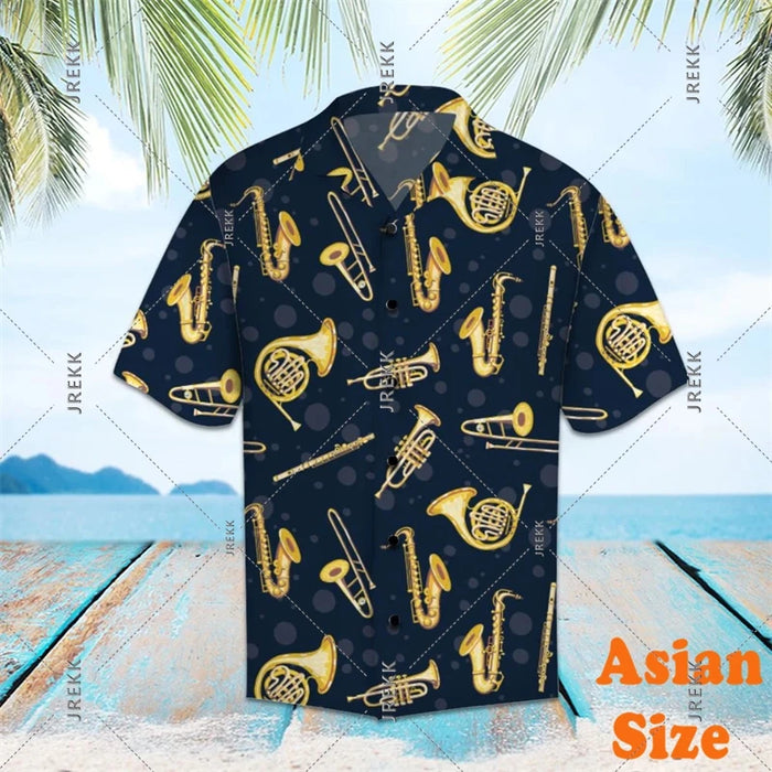 DJ Music Party Neon Print Hawaii Shirt Men's Clothing
