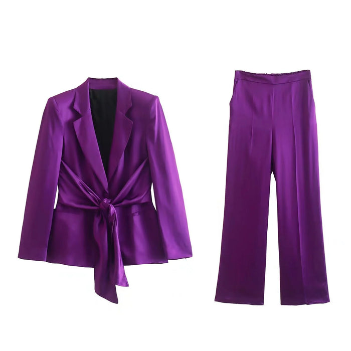 New Two Piece Womens Fashion Long Sleeve Bow