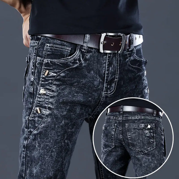 Autumn Winter Brushed Cowboy Luxury Slim Designer Clothes