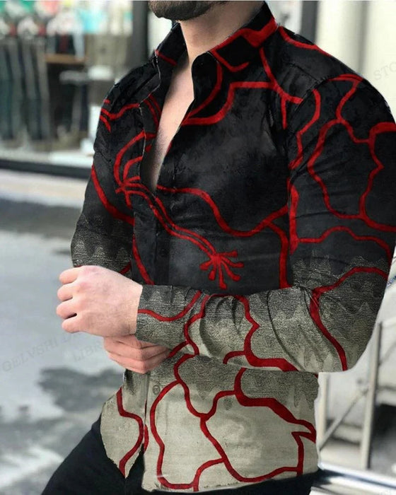 Lightning Hawaiian Shirts Floral 3d Printed Shirts Men Fashion Shirt