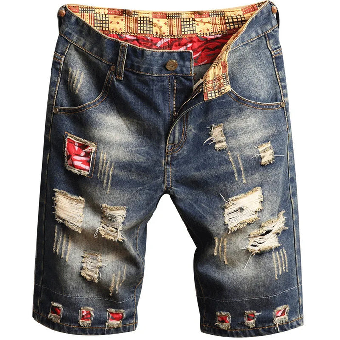 Hole Vintage Men Jeans Shorts