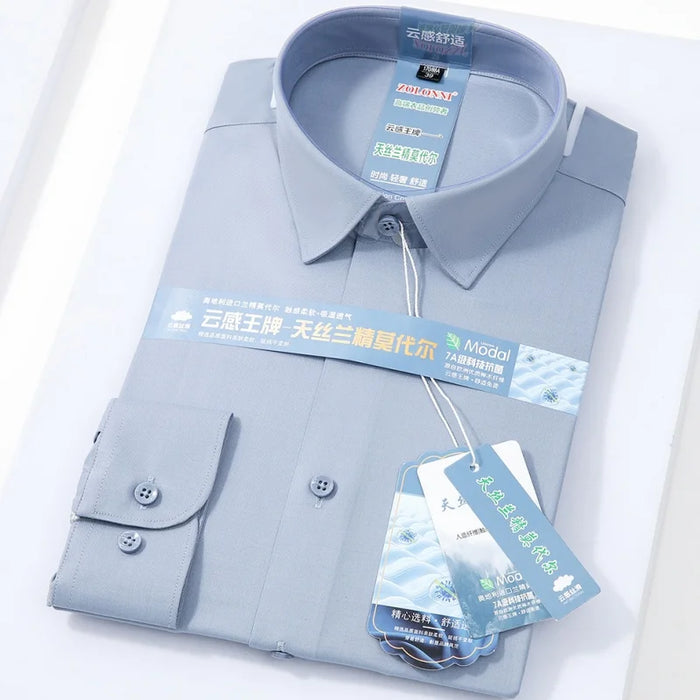 High-end 8XL New Modal Anti-wrinkle Business Casual Work Man Shirts