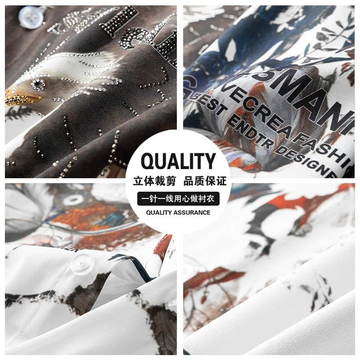 Brans Clothing Hot Diamond Printed Shirt For Men