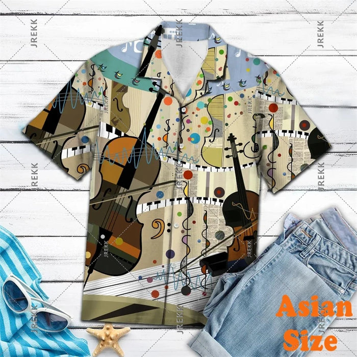 DJ Music Party Neon Print Hawaii Shirt Men's Clothing