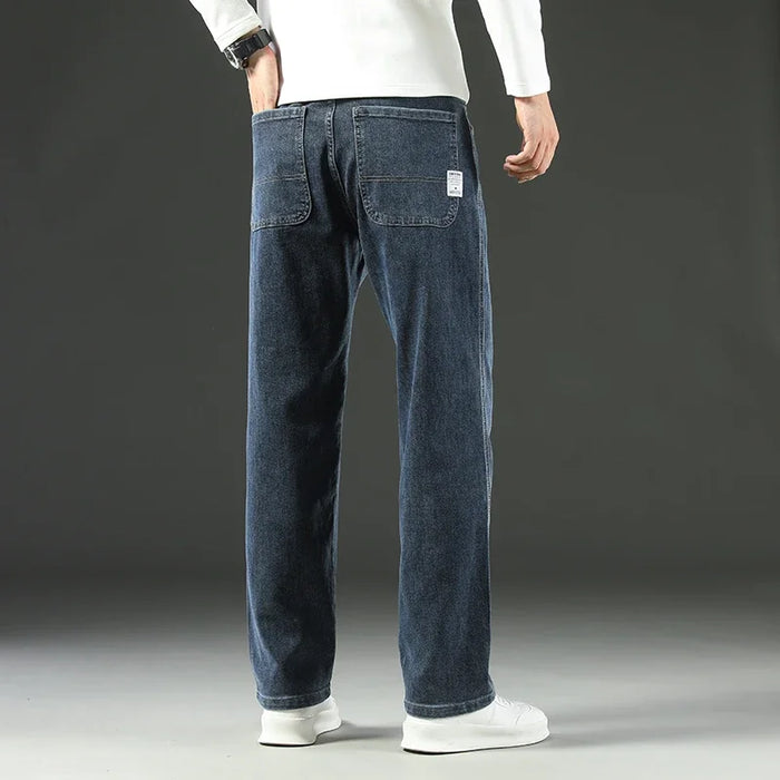 2026 New Spring and Autumn Men's Jeans, Loose, Comfortable, Straight, Business Casual, Versatile Wide-leg Business Trousers