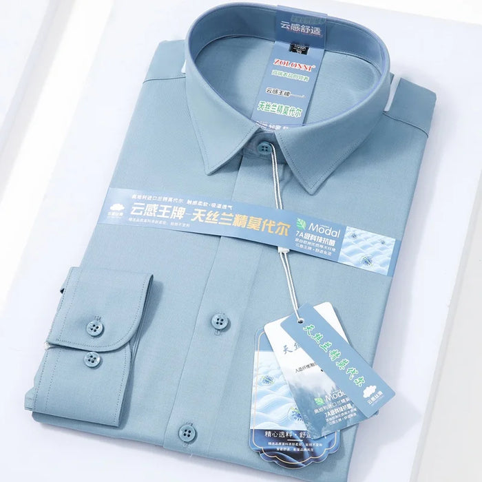 High-end 8XL New Modal Anti-wrinkle Business Casual Work Man Shirts