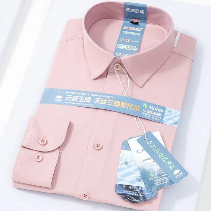 High-end 8XL New Modal Anti-wrinkle Business Casual Work Man Shirts