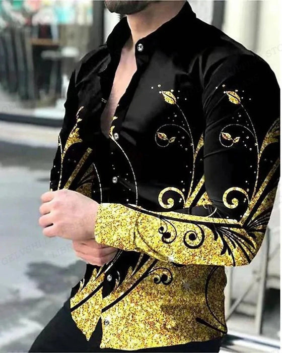 Lightning Hawaiian Shirts Floral 3d Printed Shirts Men Fashion Shirt
