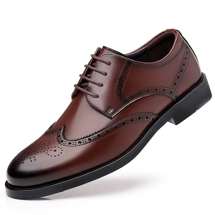 Men's Leather Shoes Floral Carving Brogue Casual Wedding Groom Shoes
