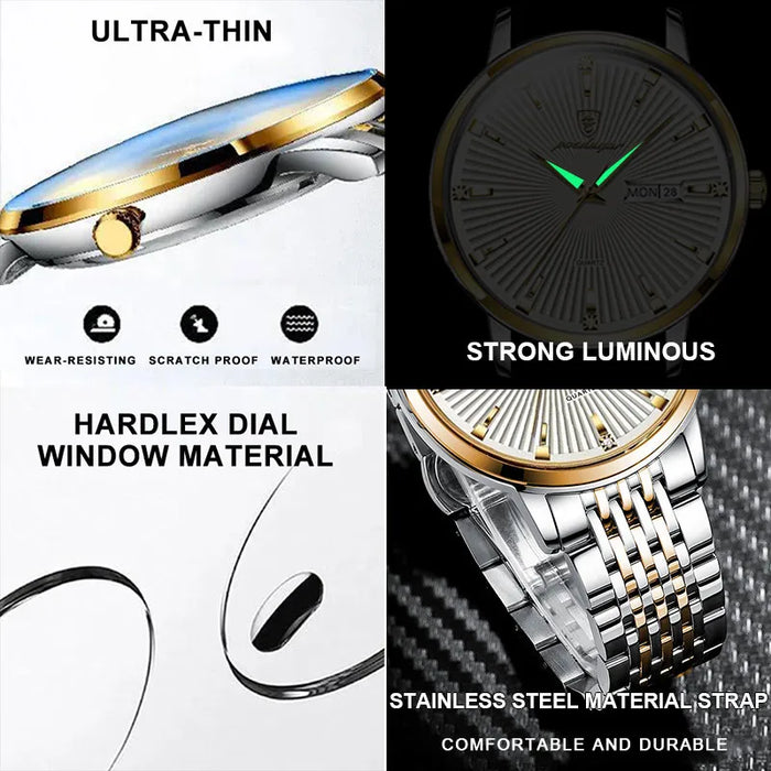 POEDAGAR Fashion Business Men's Watches Waterproof L