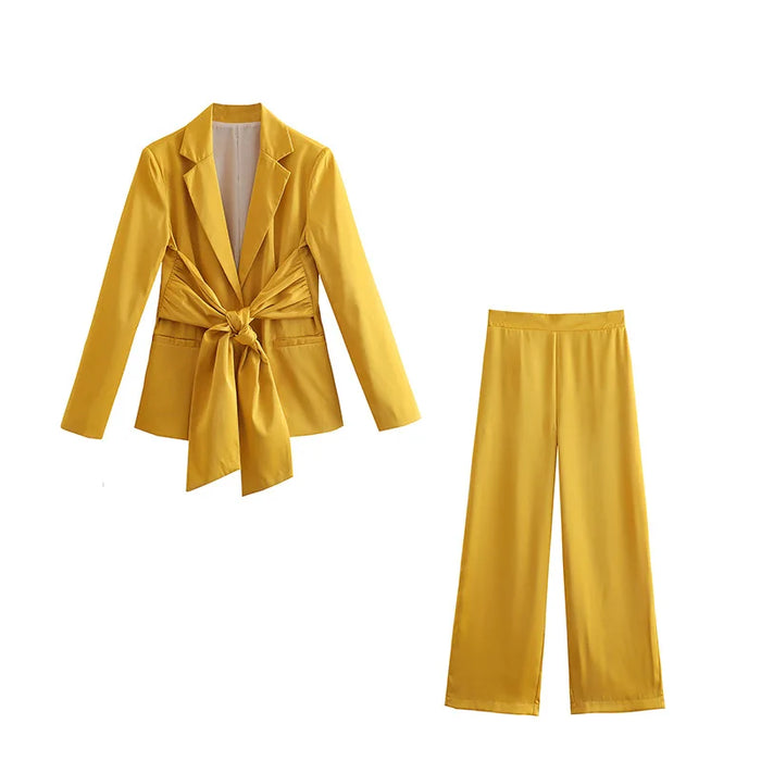 New Two Piece Womens Fashion Long Sleeve Bow