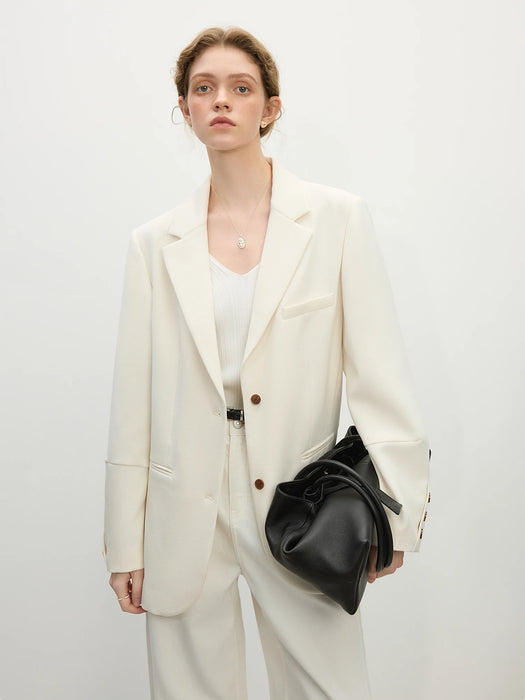 FSLE Women Beige Blazer Coats