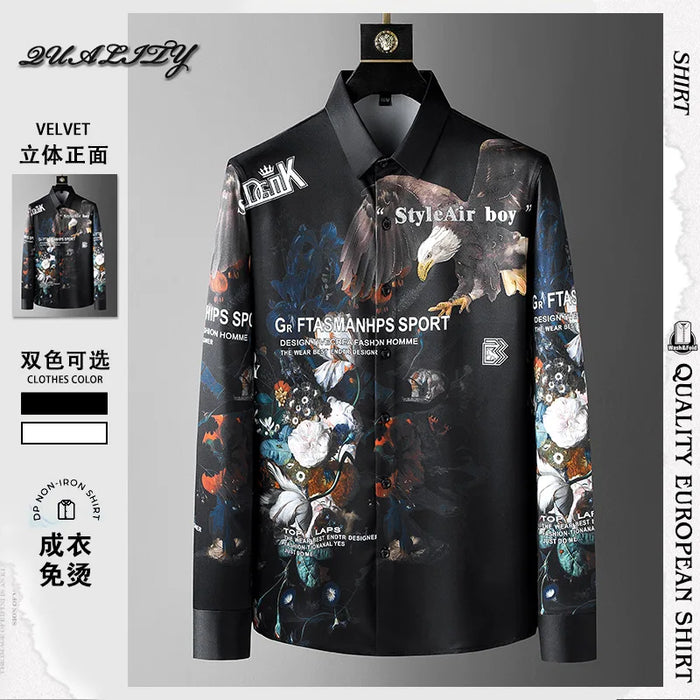 Brans Clothing Hot Diamond Printed Shirt For Men