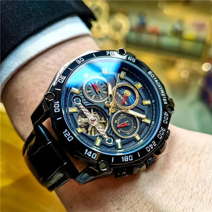 New Cool and High-Quality Automatic Mechanical Cut Out Watch for Men - Waterproof, Luminous,