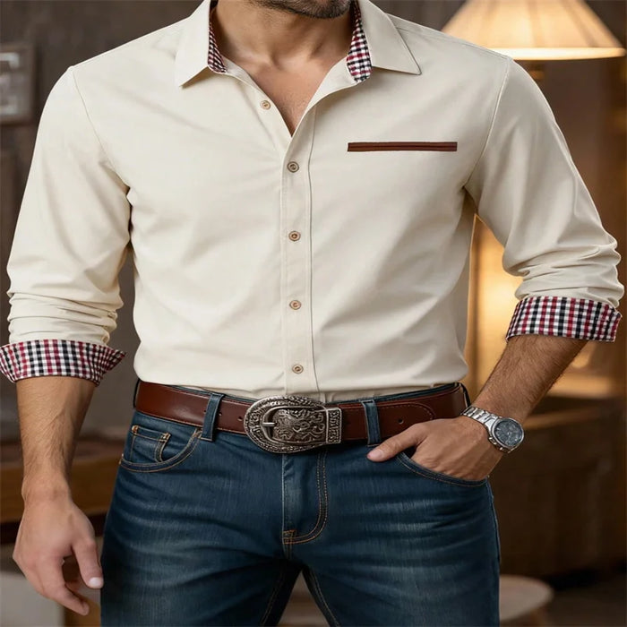 Men's shirt long sleeve charming party digital print patchwork shirt