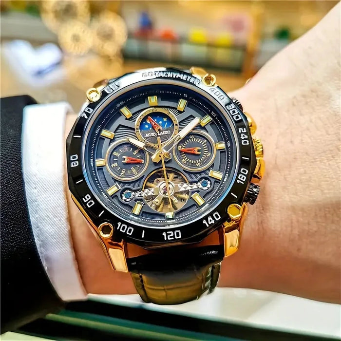 New Cool and High-Quality Automatic Mechanical Cut Out Watch for Men - Waterproof, Luminous,