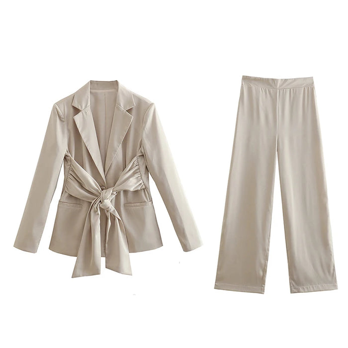 New Two Piece Womens Fashion Long Sleeve Bow