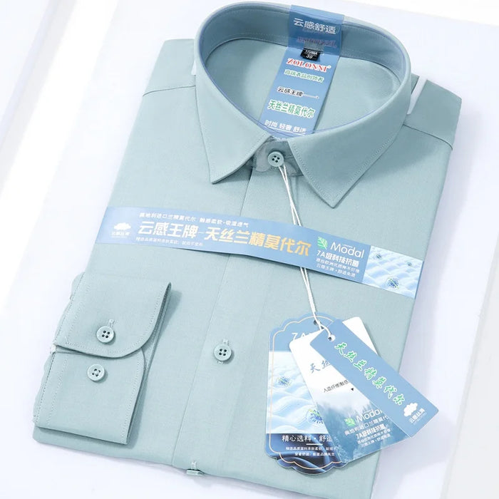 High-end 8XL New Modal Anti-wrinkle Business Casual Work Man Shirts