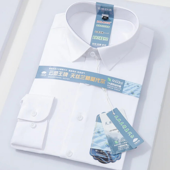 High-end 8XL New Modal Anti-wrinkle Business Casual Work Man Shirts
