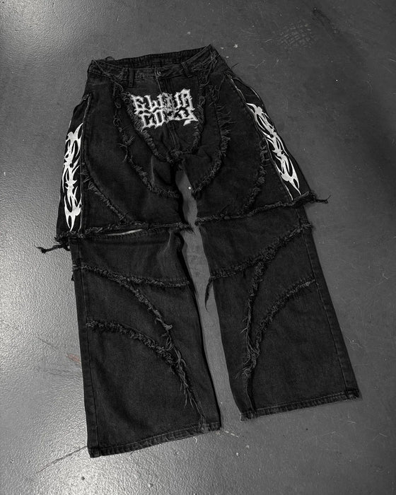 Elixir X Cozy Detachable Jeans Retro Punk Streetwear