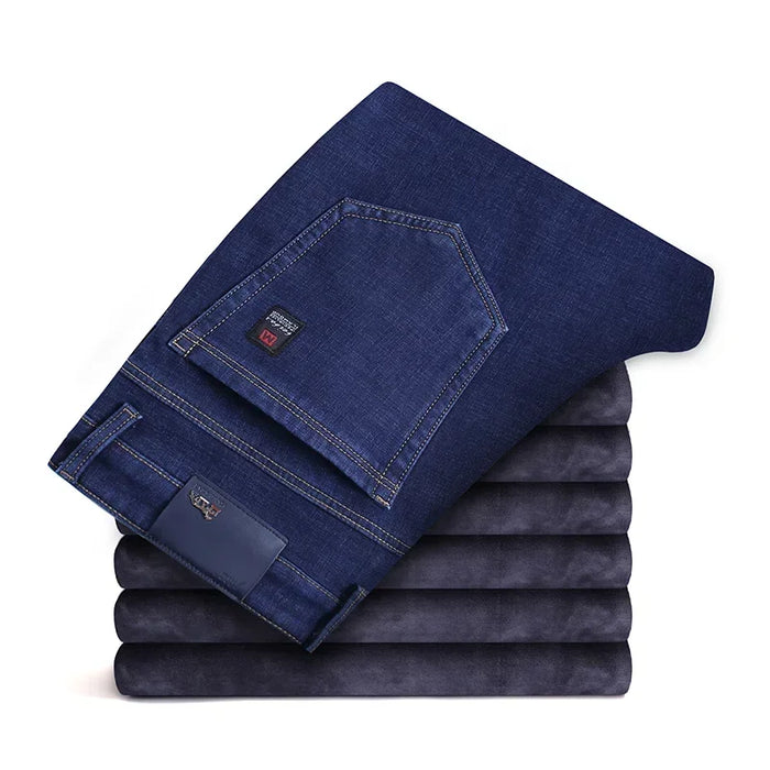 2024 Winter New Men's Fleece Warm Jeans
