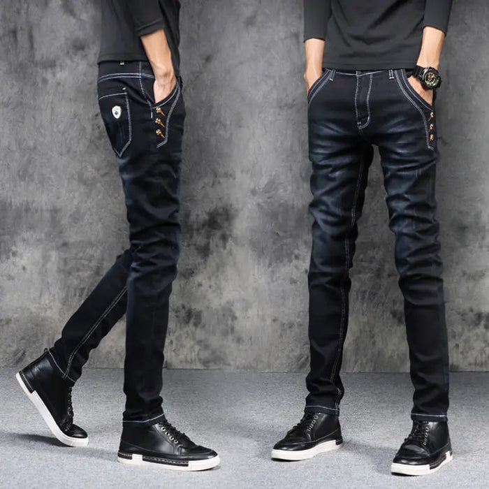 Autumn Winter Brushed Cowboy Luxury Slim Designer Clothes