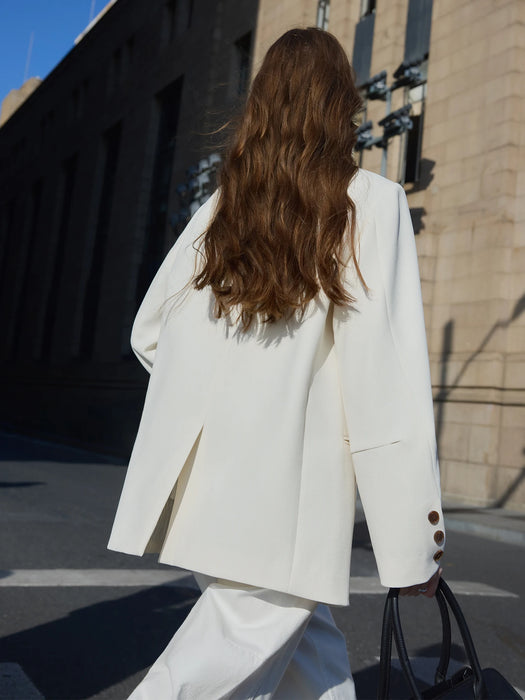 FSLE Women Beige Blazer Coats