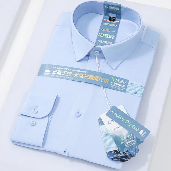 High-end 8XL New Modal Anti-wrinkle Business Casual Work Man Shirts
