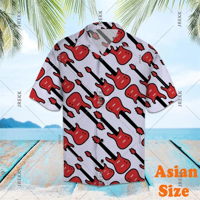 DJ Music Party Neon Print Hawaii Shirt Men's Clothing