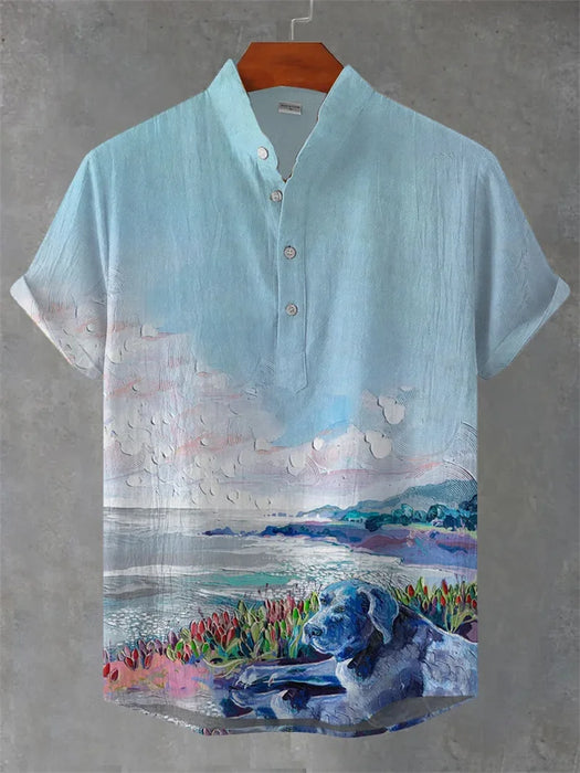 2025 Summer Hawaii Short Sleeve Shirt Men's Plus Size Shirt
