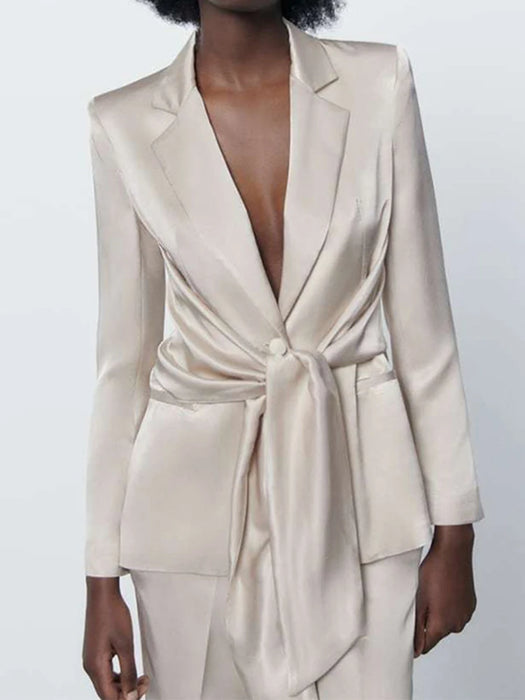 New Two Piece Womens Fashion Long Sleeve Bow