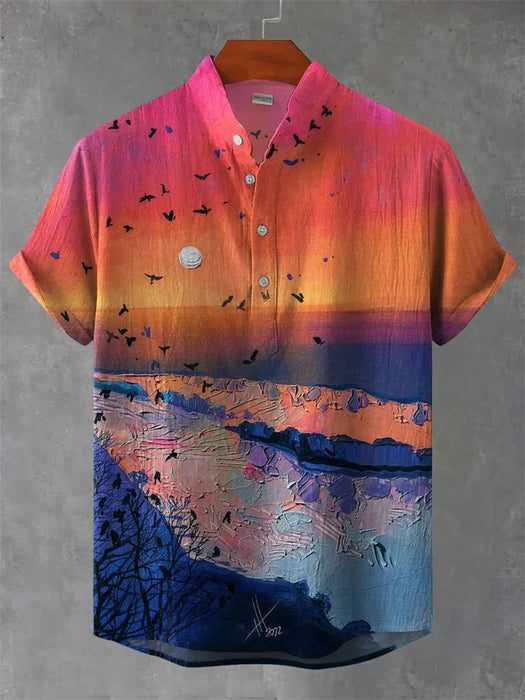 2025 Summer Hawaii Short Sleeve Shirt Men's Plus Size Shirt