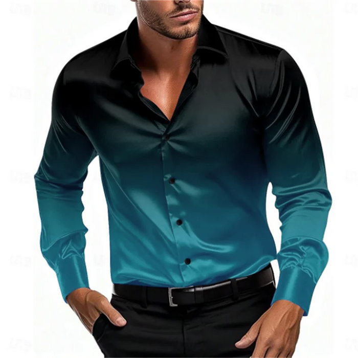 Cool Gradient Pattern Hawaiian Shirts For Men