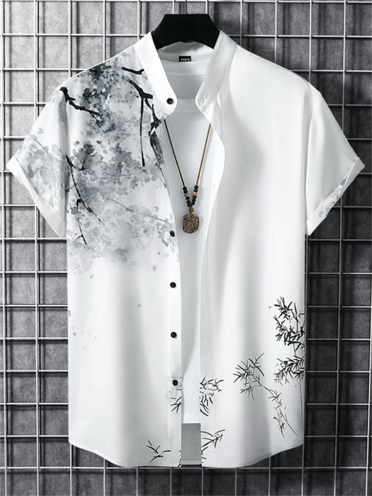 Men's plant-based shirt printed with high-definition patterns,