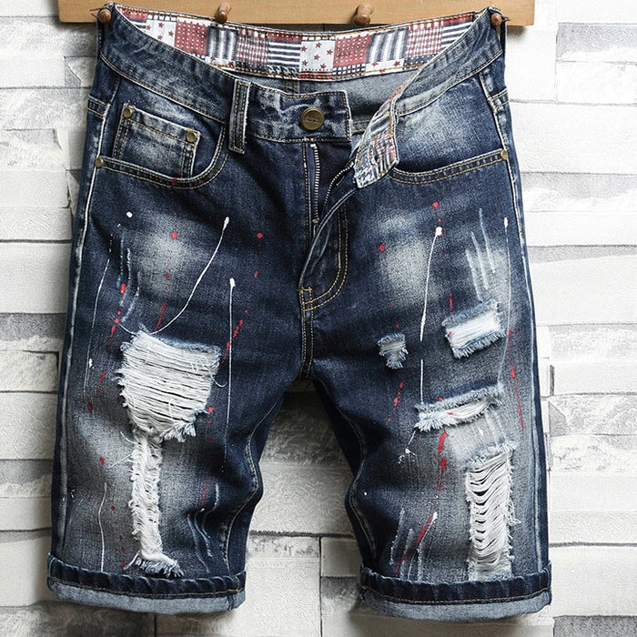 Hole Vintage Men Jeans Shorts