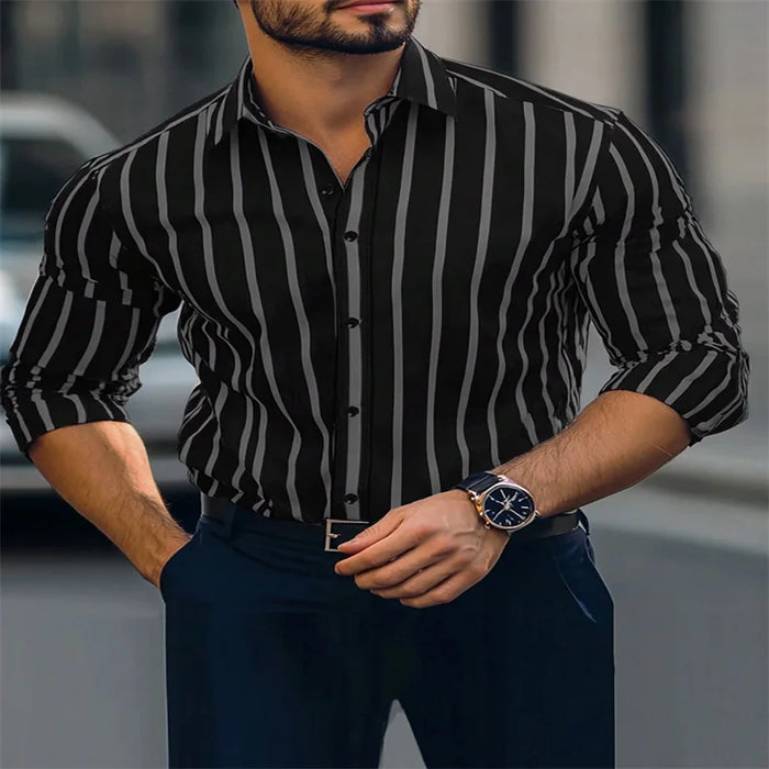 Men's shirt long sleeve charming party digital print patchwork shirt