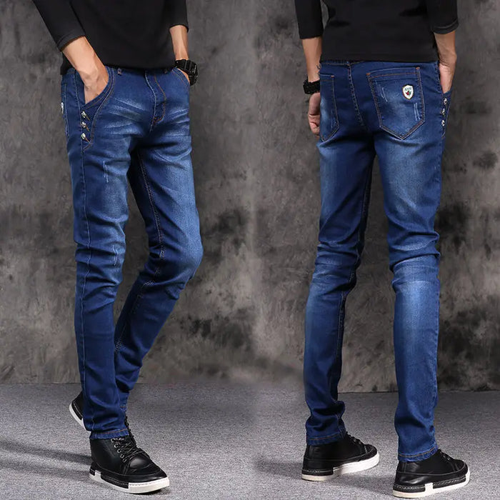 Autumn Winter Brushed Cowboy Luxury Slim Designer Clothes